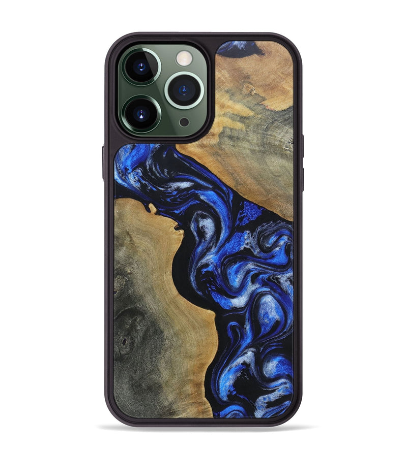 iPhone 13 Pro Max Wood+Resin Phone Case - Adelaide (Blue, 697473)
