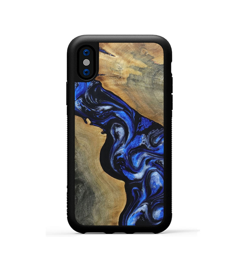 iPhone Xs Wood+Resin Phone Case - Adelaide (Blue, 697473)