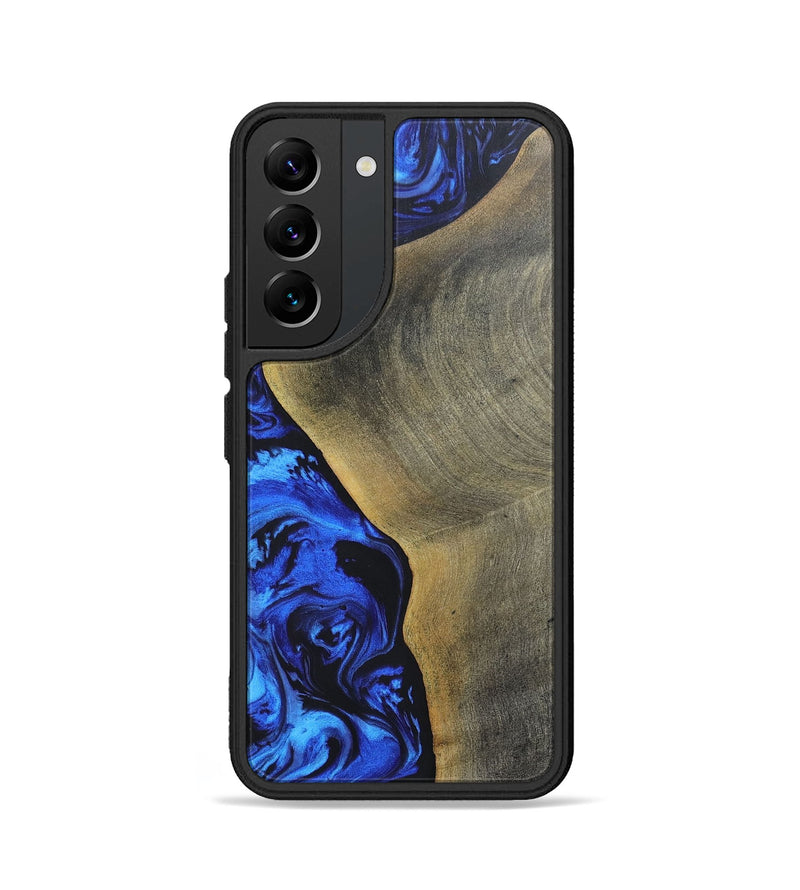 Galaxy S22 Wood+Resin Phone Case - Sheila (Blue, 697474)