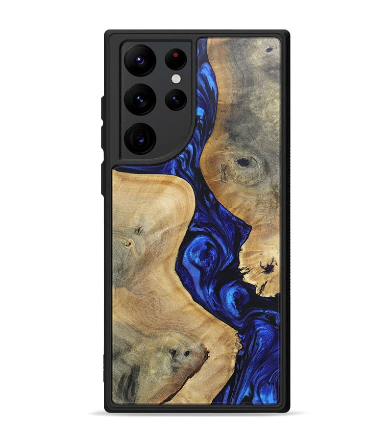 Galaxy S22 Ultra Wood+Resin Phone Case - Leilani (Blue, 697475)