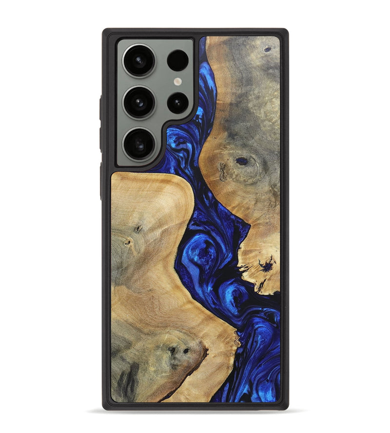 Galaxy S23 Ultra Wood+Resin Phone Case - Leilani (Blue, 697475)