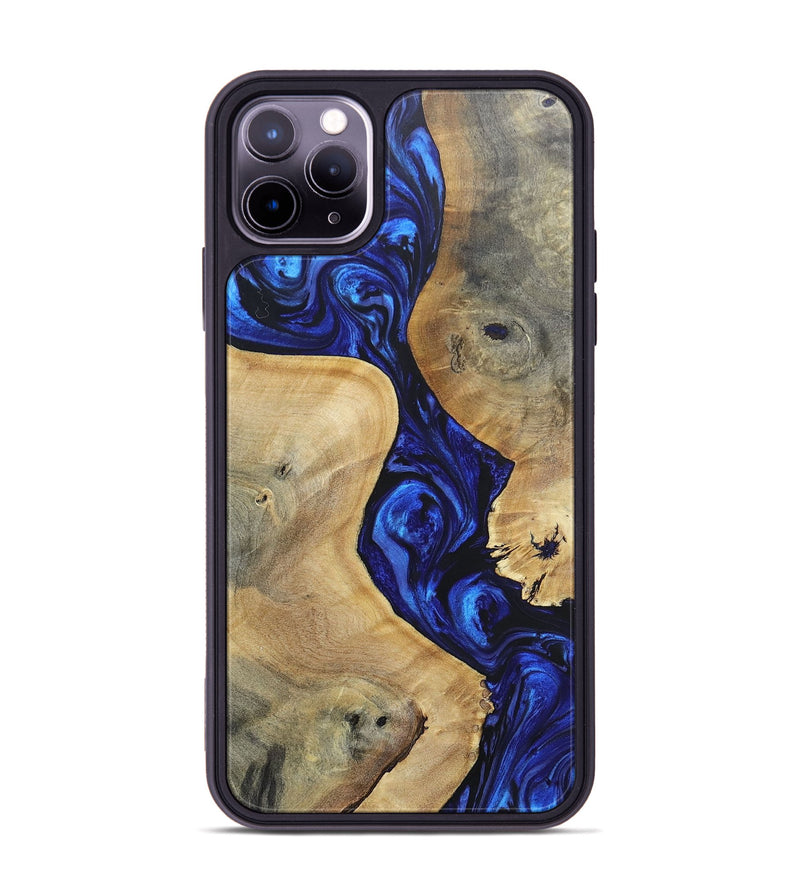 iPhone 11 Pro Max Wood+Resin Phone Case - Leilani (Blue, 697475)