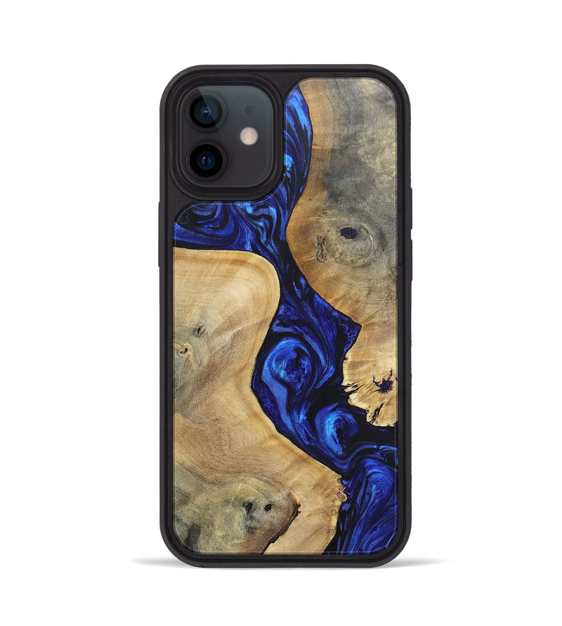 iPhone 12 Wood+Resin Phone Case - Leilani (Blue, 697475)