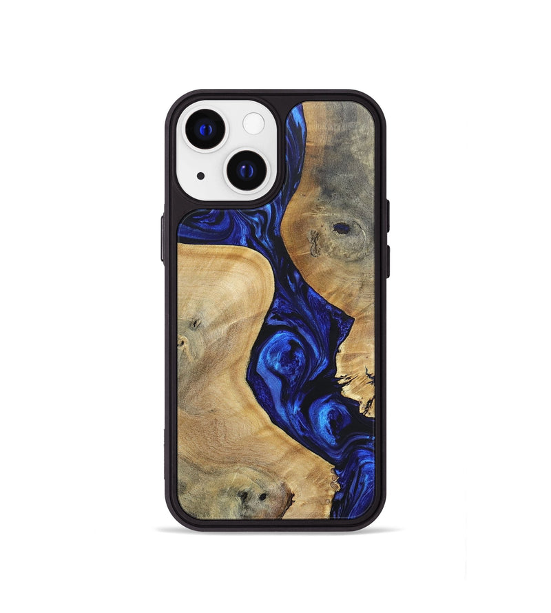 iPhone 13 mini Wood+Resin Phone Case - Leilani (Blue, 697475)