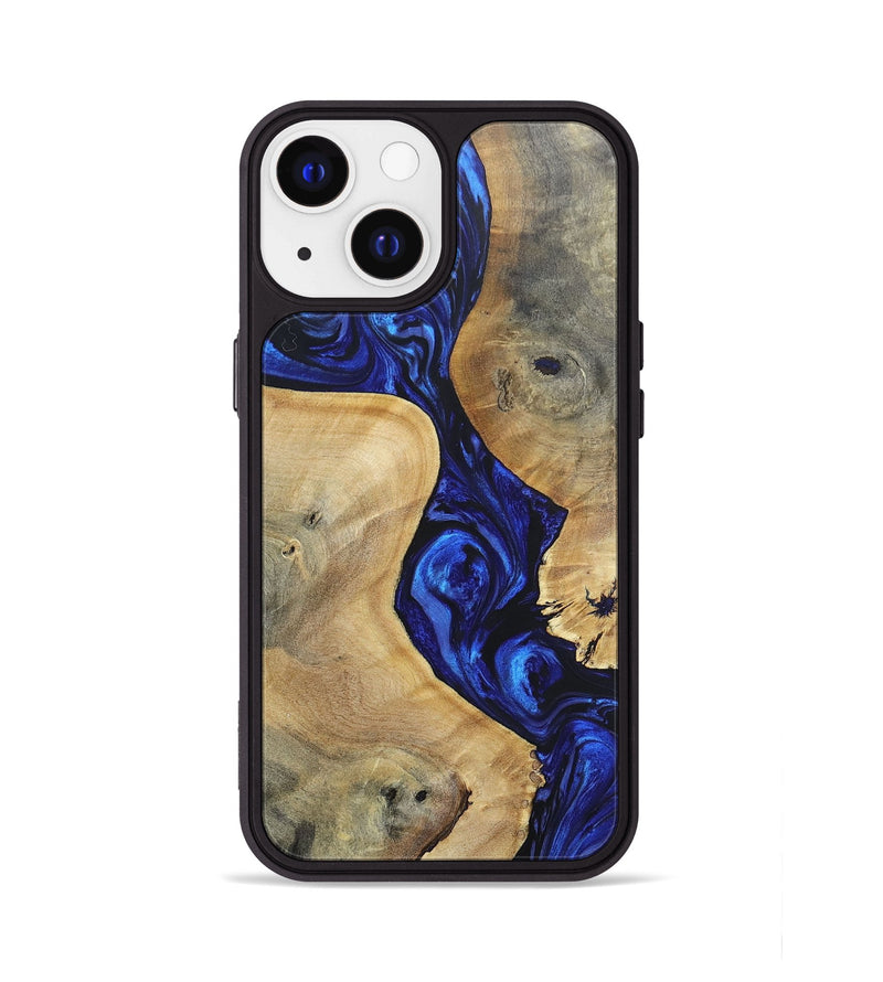 iPhone 13 Wood+Resin Phone Case - Leilani (Blue, 697475)