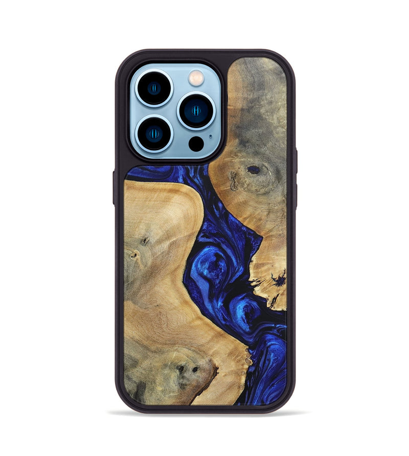 iPhone 14 Pro Wood+Resin Phone Case - Leilani (Blue, 697475)