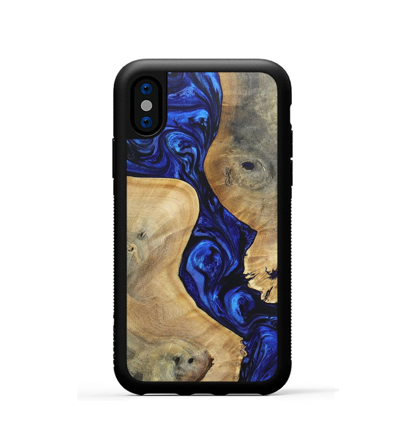 iPhone Xs Wood+Resin Phone Case - Leilani (Blue, 697475)