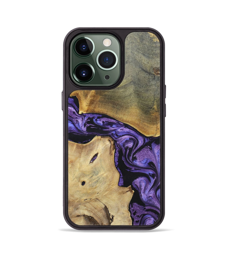 iPhone 13 Pro Wood+Resin Phone Case - Julie (Purple, 697526)