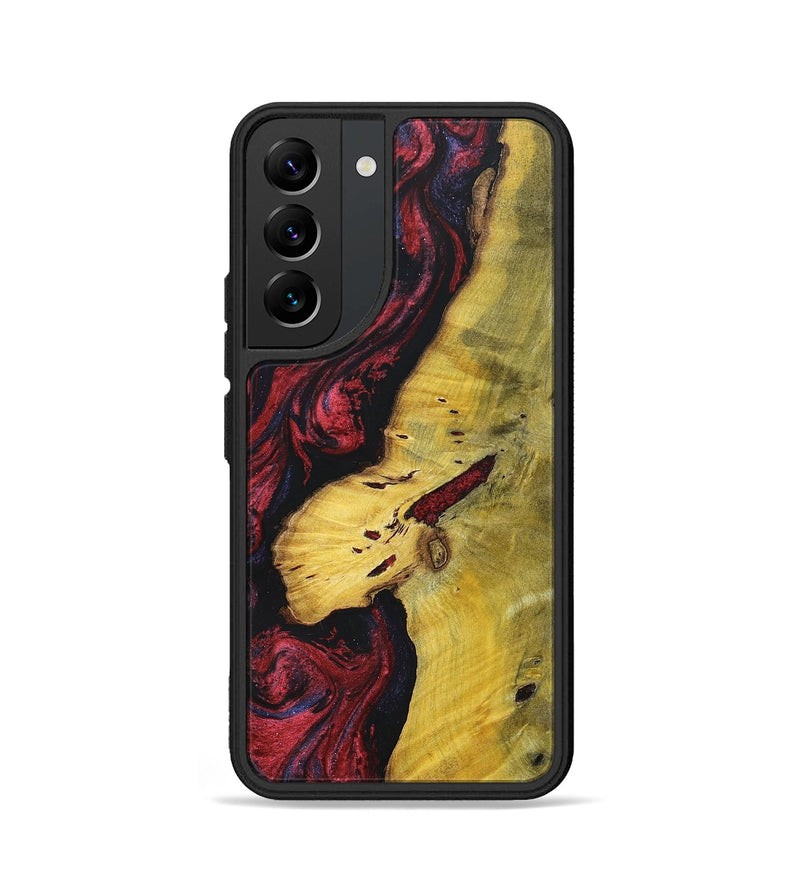 Galaxy S22 Wood+Resin Phone Case - Devante (Red, 697537)