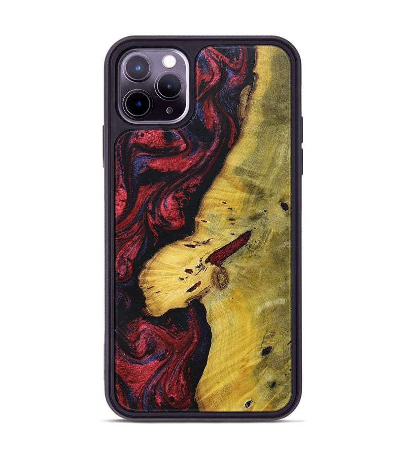 iPhone 11 Pro Max Wood+Resin Phone Case - Devante (Red, 697537)