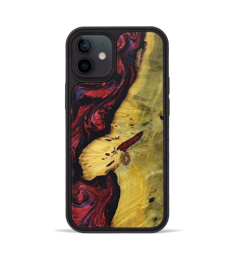 iPhone 12 Wood+Resin Phone Case - Devante (Red, 697537)