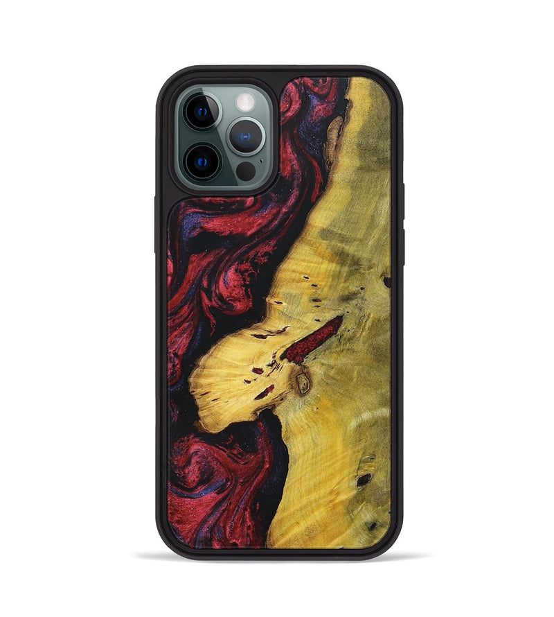 iPhone 12 Pro Wood+Resin Phone Case - Devante (Red, 697537)