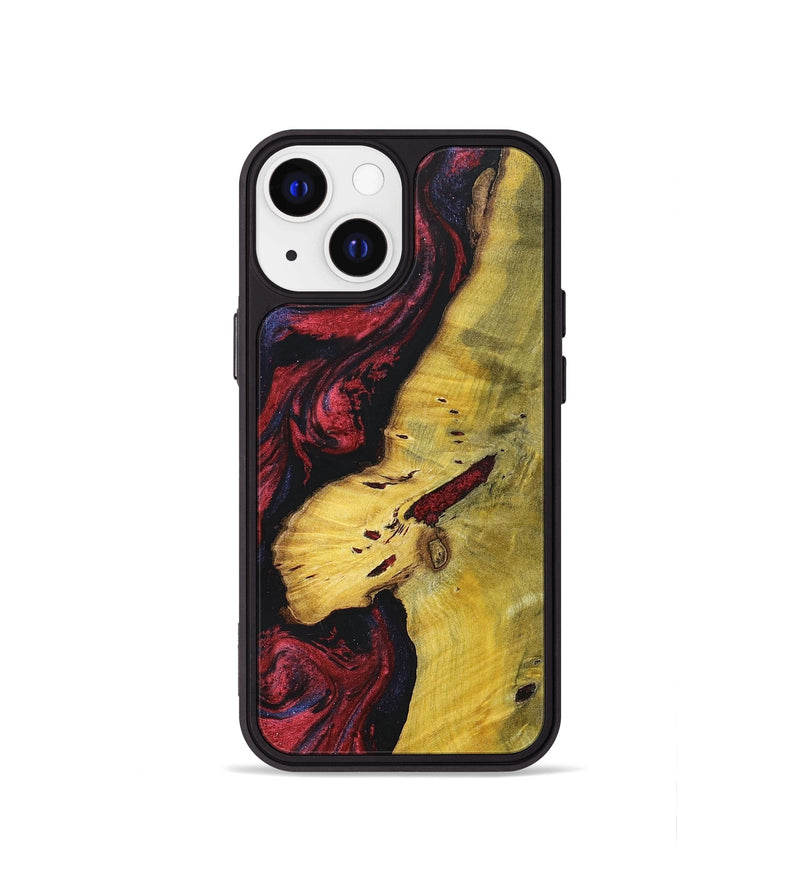 iPhone 13 mini Wood+Resin Phone Case - Devante (Red, 697537)