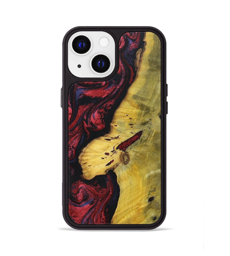iPhone 13 Wood+Resin Phone Case - Devante (Red, 697537)