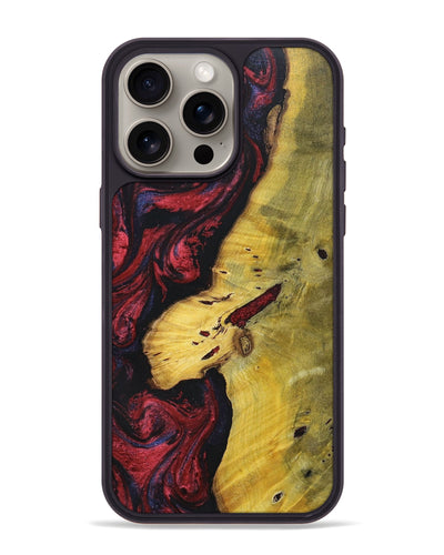 iPhone 15 Pro Max Wood+Resin Phone Case - Devante (Red, 697537)
