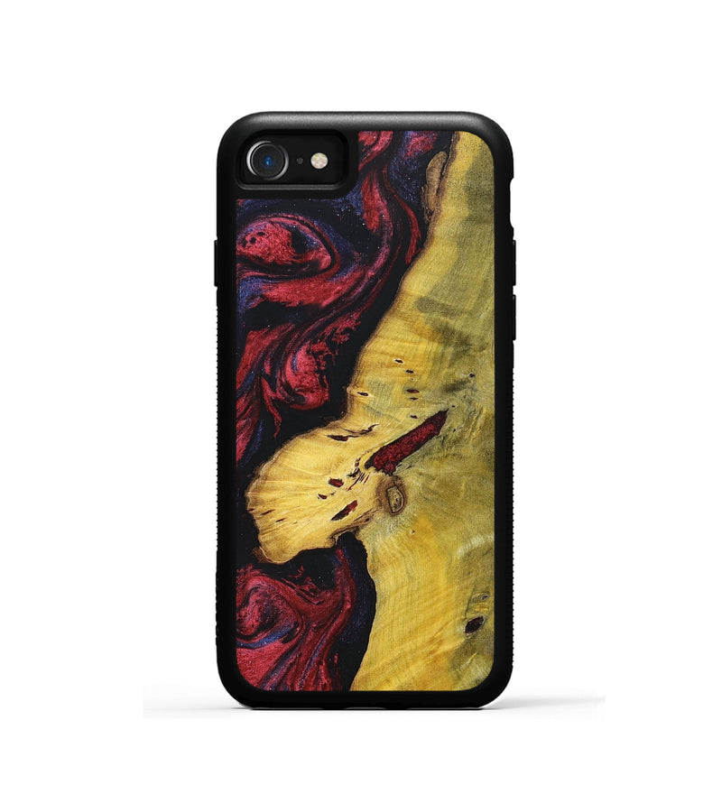 iPhone SE Wood+Resin Phone Case - Devante (Red, 697537)