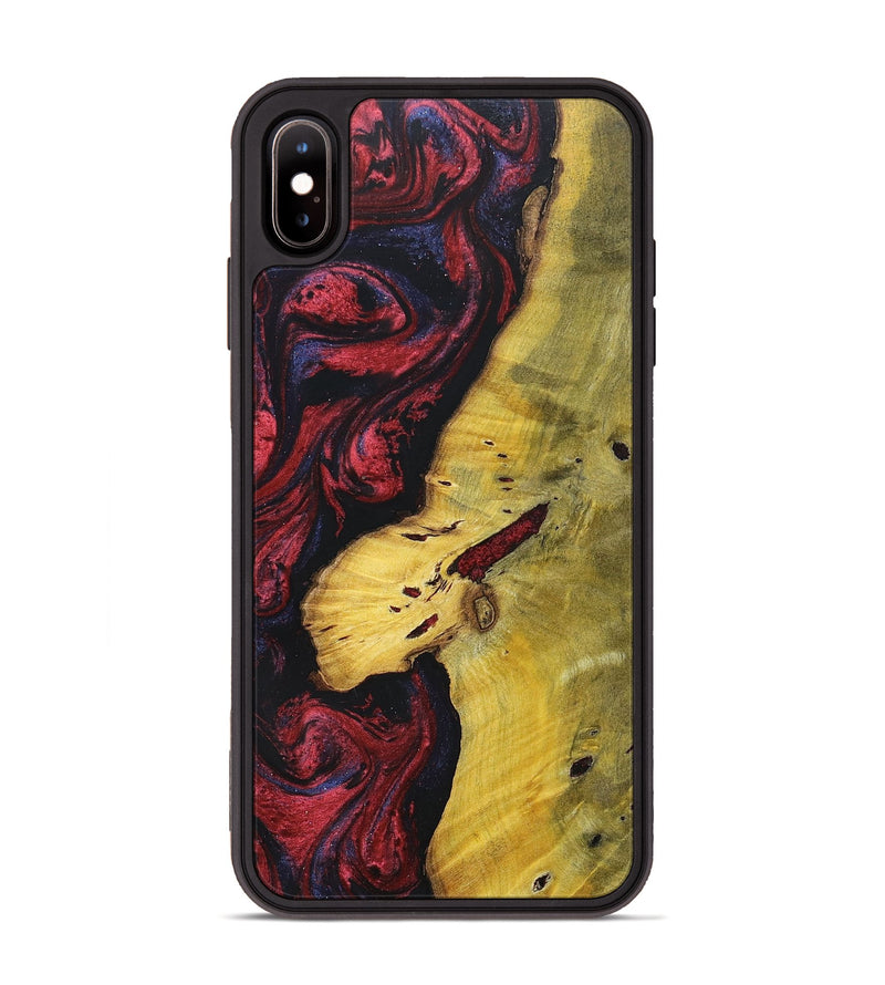 iPhone Xs Max Wood+Resin Phone Case - Devante (Red, 697537)