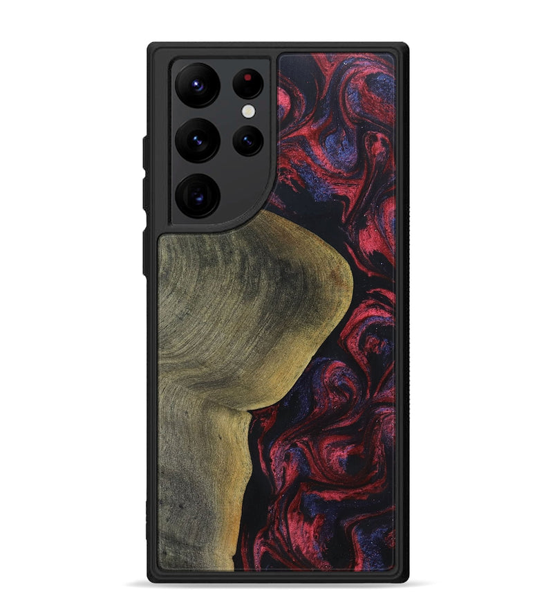Galaxy S22 Ultra Wood+Resin Phone Case - Yaretzi (Red, 697541)