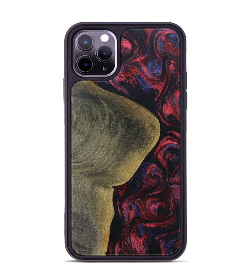 iPhone 11 Pro Max Wood+Resin Phone Case - Yaretzi (Red, 697541)