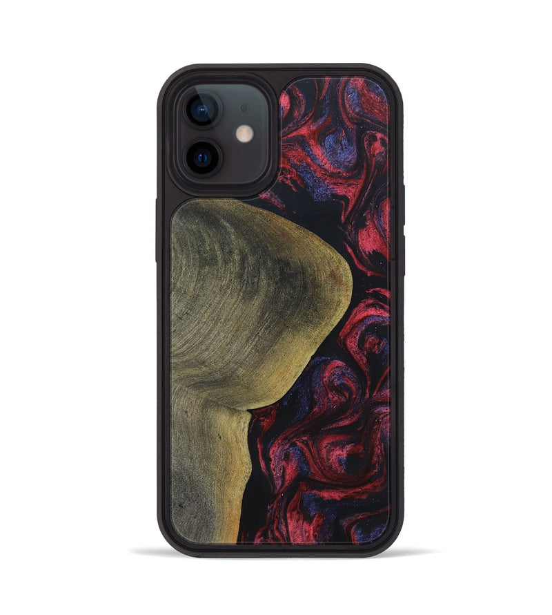 iPhone 12 Wood+Resin Phone Case - Yaretzi (Red, 697541)