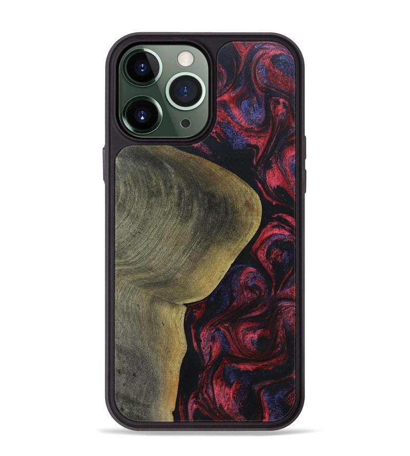 iPhone 13 Pro Max Wood+Resin Phone Case - Yaretzi (Red, 697541)