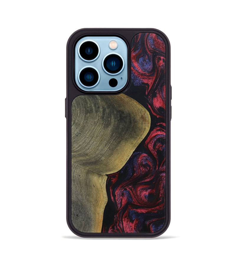 iPhone 14 Pro Wood+Resin Phone Case - Yaretzi (Red, 697541)