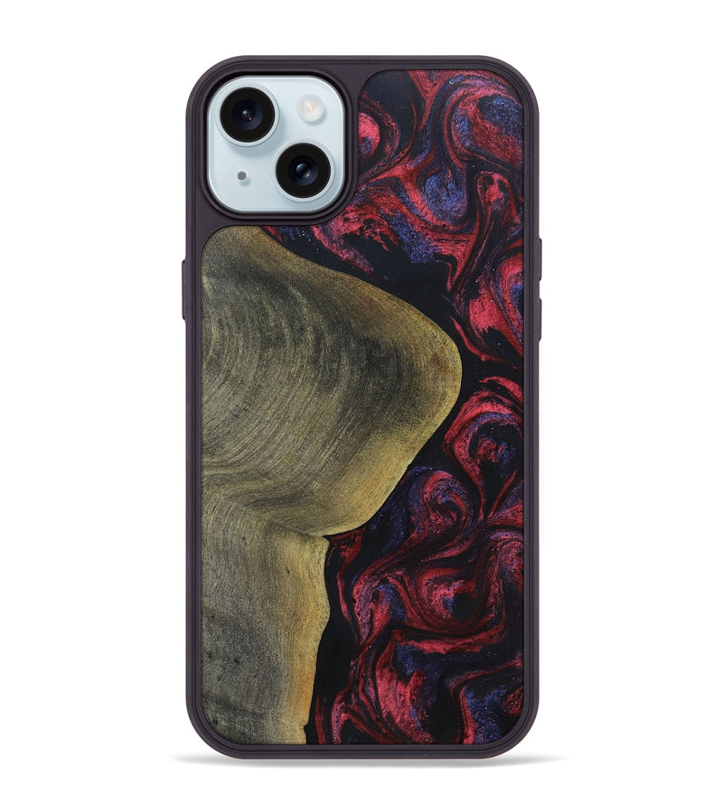 iPhone 15 Plus Wood+Resin Phone Case - Yaretzi (Red, 697541)