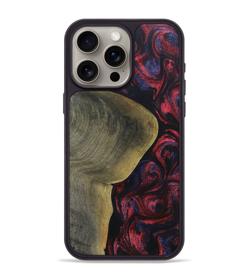 iPhone 15 Pro Max Wood+Resin Phone Case - Yaretzi (Red, 697541)
