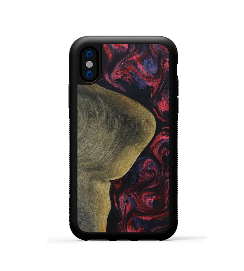 iPhone Xs Wood+Resin Phone Case - Yaretzi (Red, 697541)
