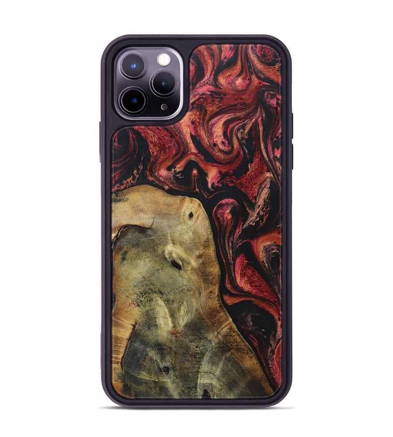 iPhone 11 Pro Max Wood+Resin Phone Case - Gilbert (Red, 697543)