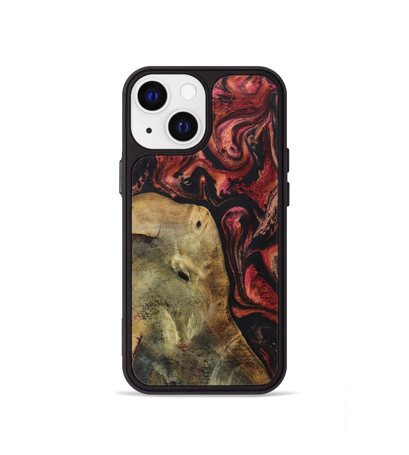 iPhone 13 mini Wood+Resin Phone Case - Gilbert (Red, 697543)