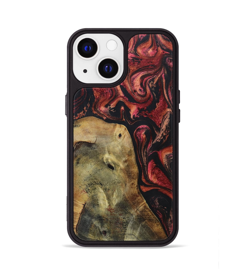 iPhone 13 Wood+Resin Phone Case - Gilbert (Red, 697543)