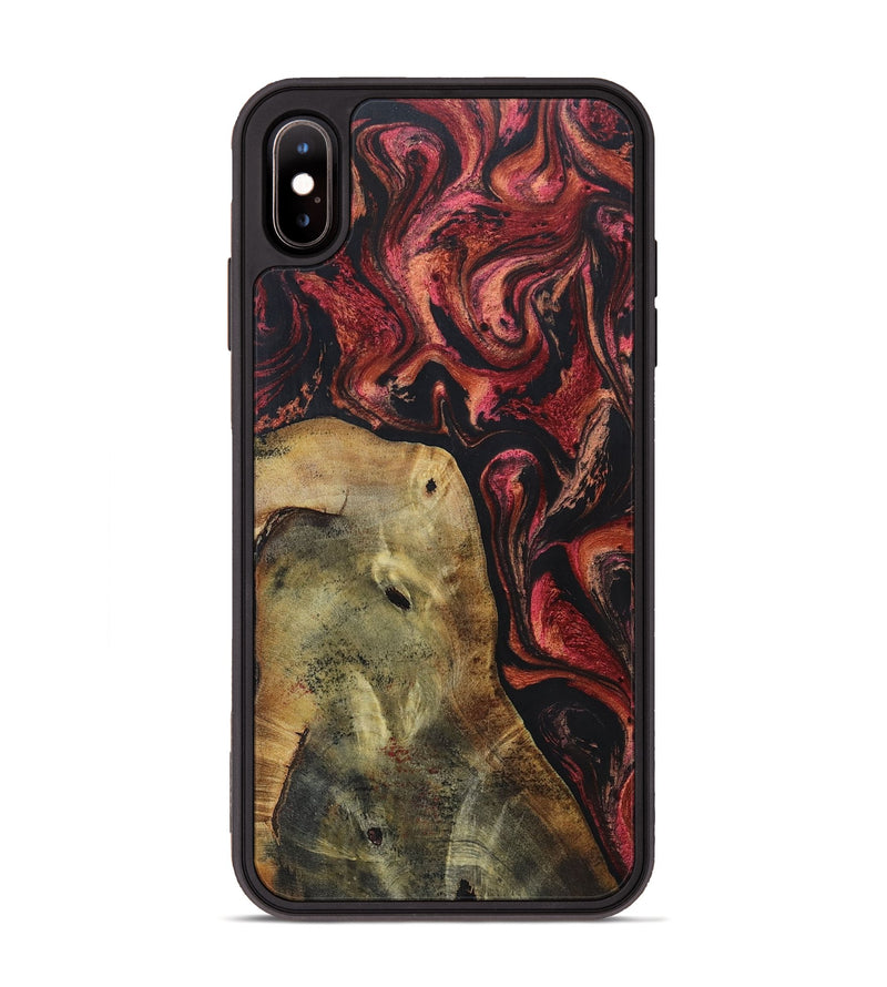 iPhone Xs Max Wood+Resin Phone Case - Gilbert (Red, 697543)