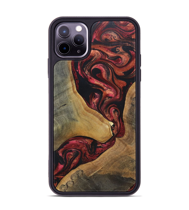 iPhone 11 Pro Max Wood+Resin Phone Case - Jase (Red, 697544)