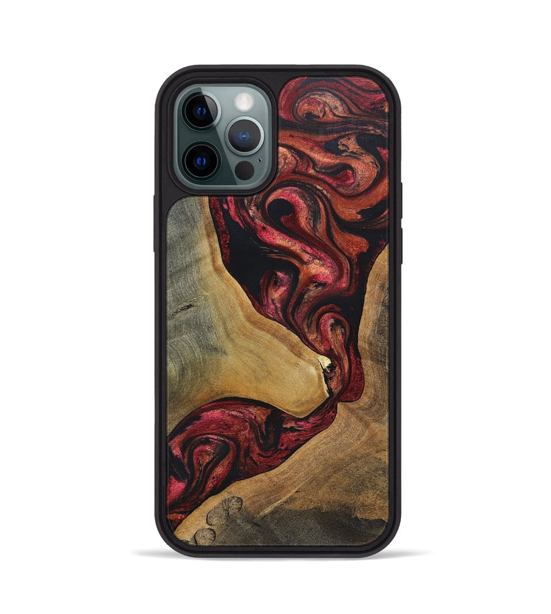 iPhone 12 Pro Wood+Resin Phone Case - Jase (Red, 697544)