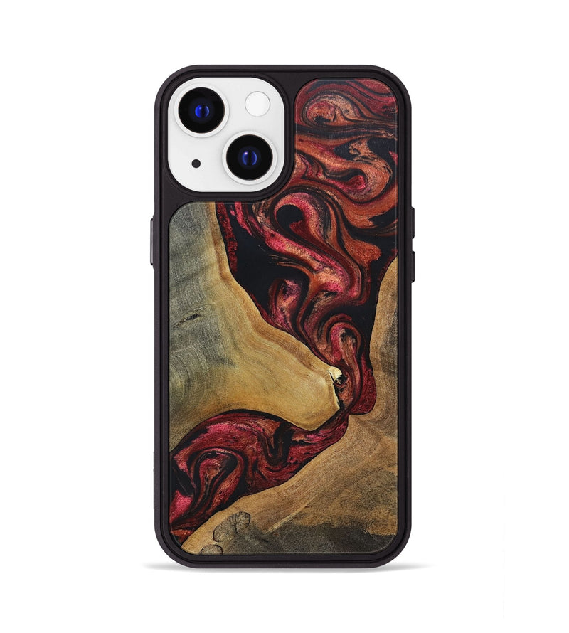 iPhone 13 Wood+Resin Phone Case - Jase (Red, 697544)