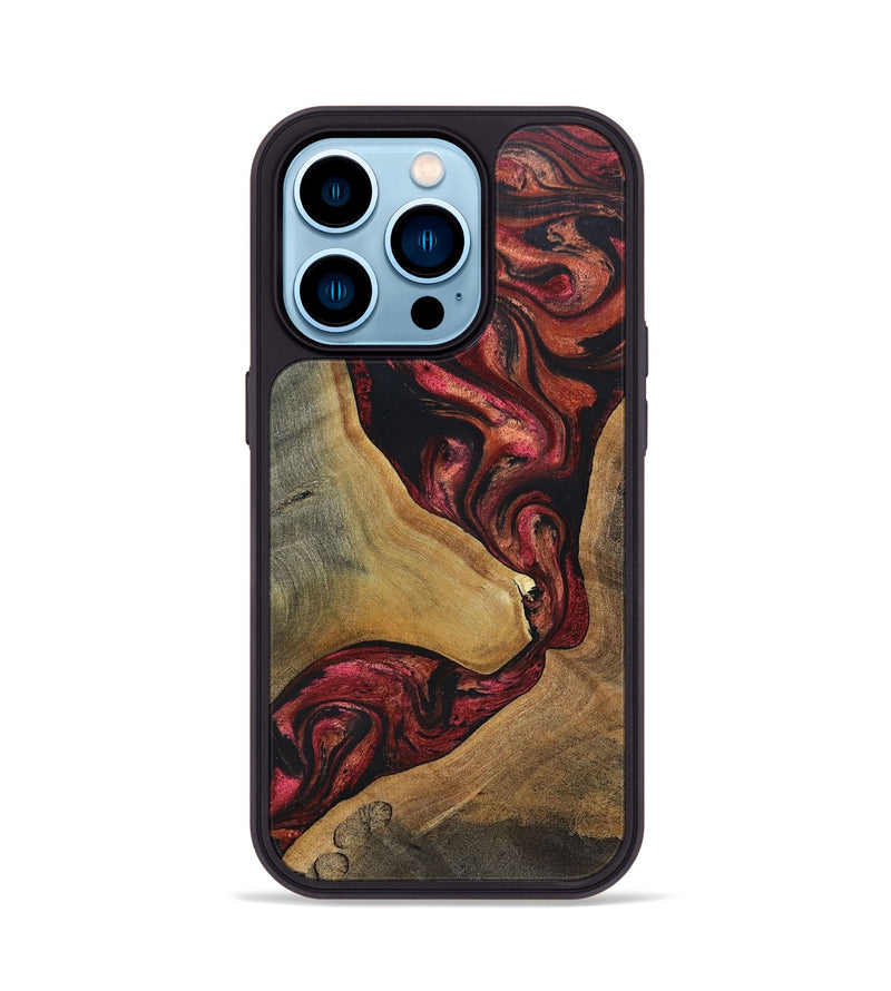 iPhone 14 Pro Wood+Resin Phone Case - Jase (Red, 697544)