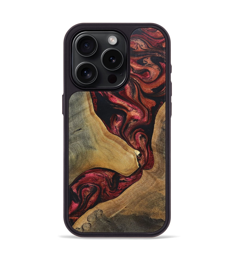 iPhone 15 Pro Wood+Resin Phone Case - Jase (Red, 697544)