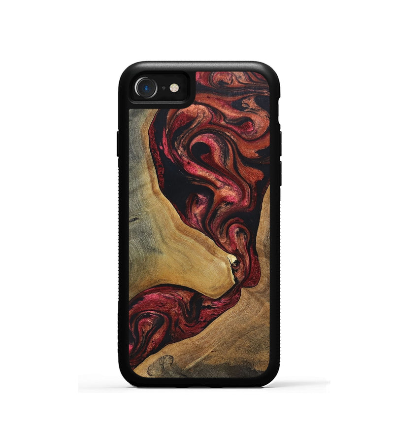 iPhone SE Wood+Resin Phone Case - Jase (Red, 697544)