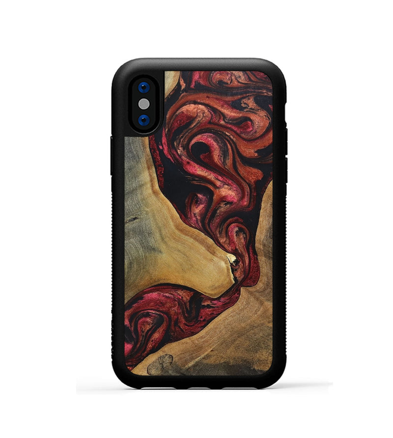 iPhone Xs Wood+Resin Phone Case - Jase (Red, 697544)