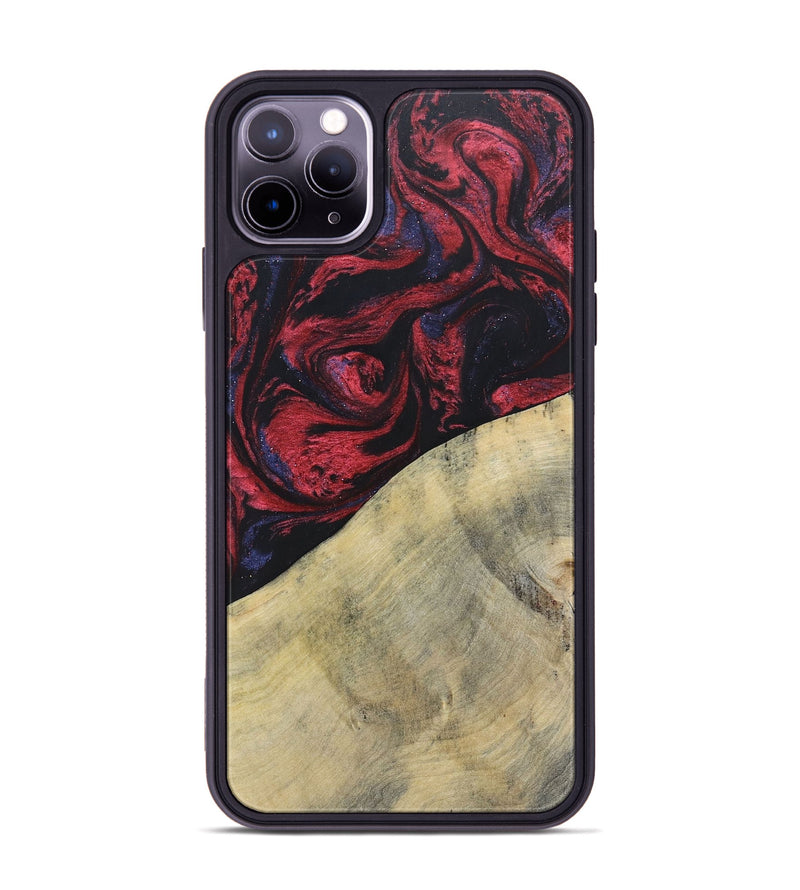 iPhone 11 Pro Max Wood+Resin Phone Case - Delaney (Red, 697548)
