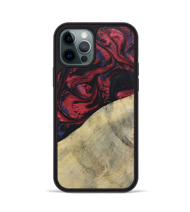 iPhone 12 Pro Wood+Resin Phone Case - Delaney (Red, 697548)