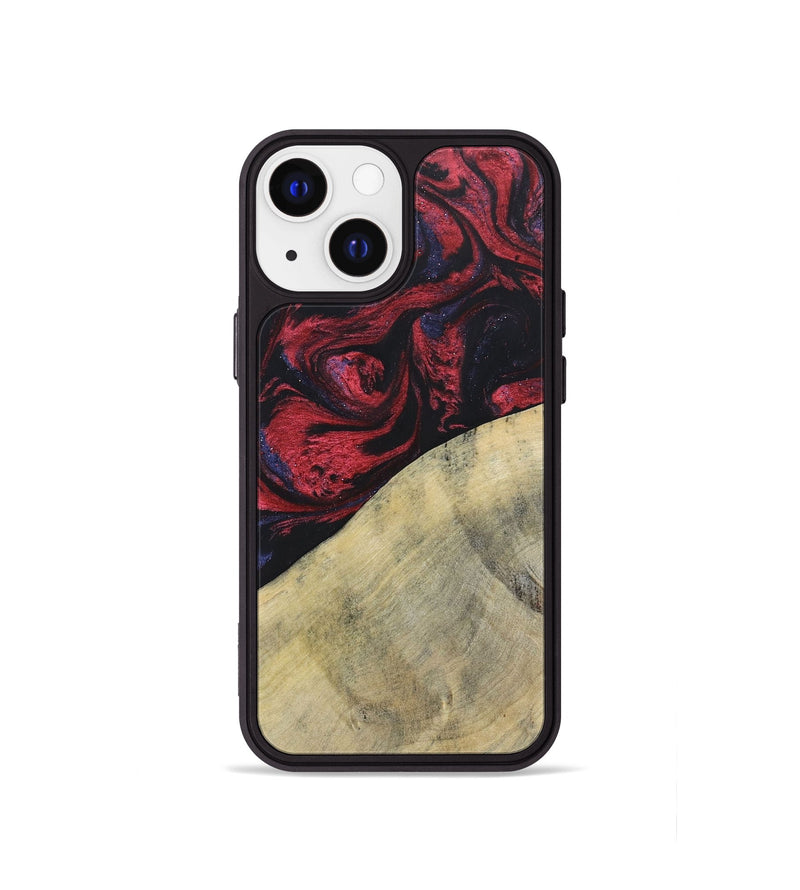 iPhone 13 mini Wood+Resin Phone Case - Delaney (Red, 697548)