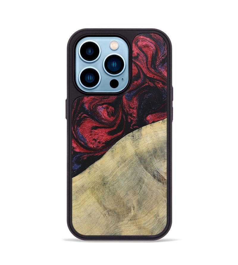 iPhone 14 Pro Wood+Resin Phone Case - Delaney (Red, 697548)