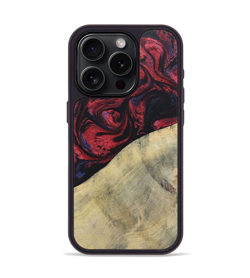 iPhone 15 Pro Wood+Resin Phone Case - Delaney (Red, 697548)
