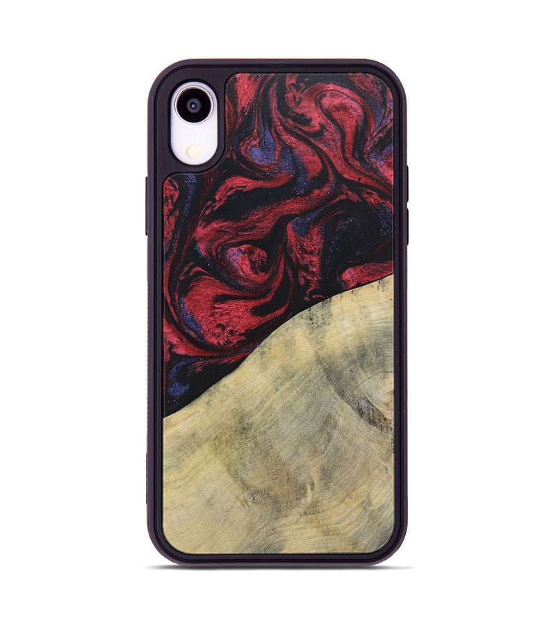 iPhone Xr Wood+Resin Phone Case - Delaney (Red, 697548)