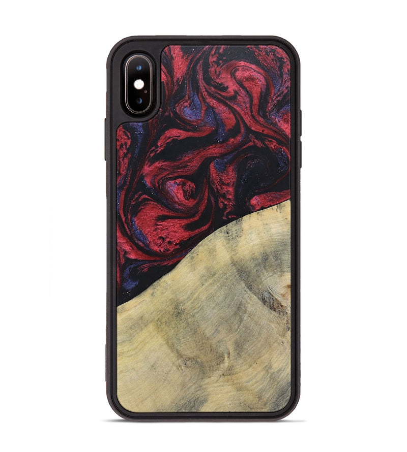 iPhone Xs Max Wood+Resin Phone Case - Delaney (Red, 697548)