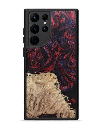 Galaxy S22 Ultra Wood+Resin Phone Case - Reid (Red, 697550)