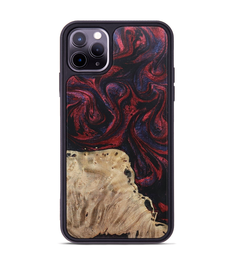 iPhone 11 Pro Max Wood+Resin Phone Case - Reid (Red, 697550)