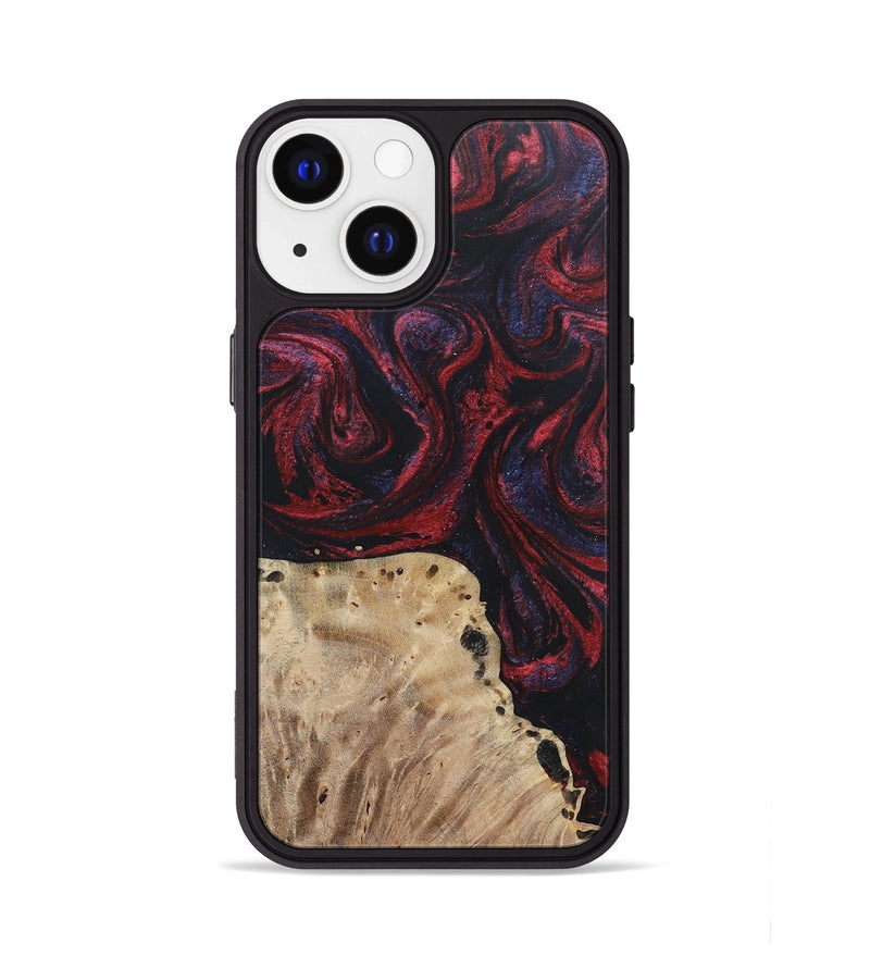iPhone 13 Wood+Resin Phone Case - Reid (Red, 697550)